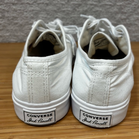 Converse Jack Purcell White Sneakers Women’s Size 8, Low Top Canvas - Picture 5 of 8